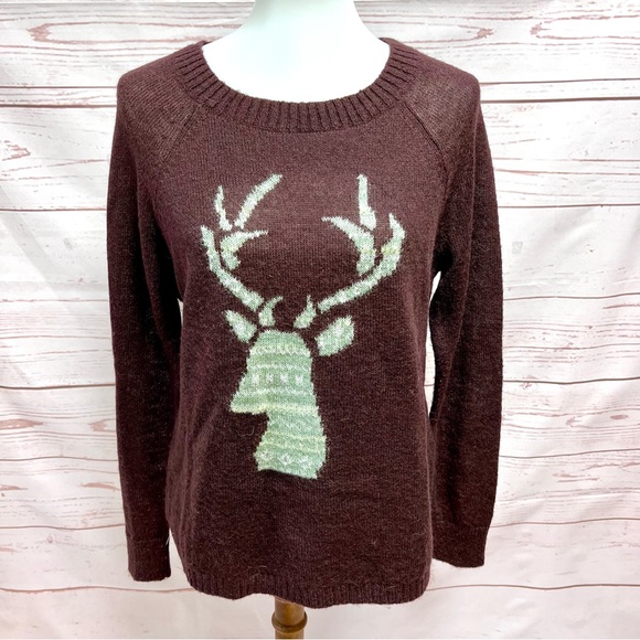 Woolrich Sweaters - Woolrich Wool Mohair Blend Deer Fair Isle Knit Sweater